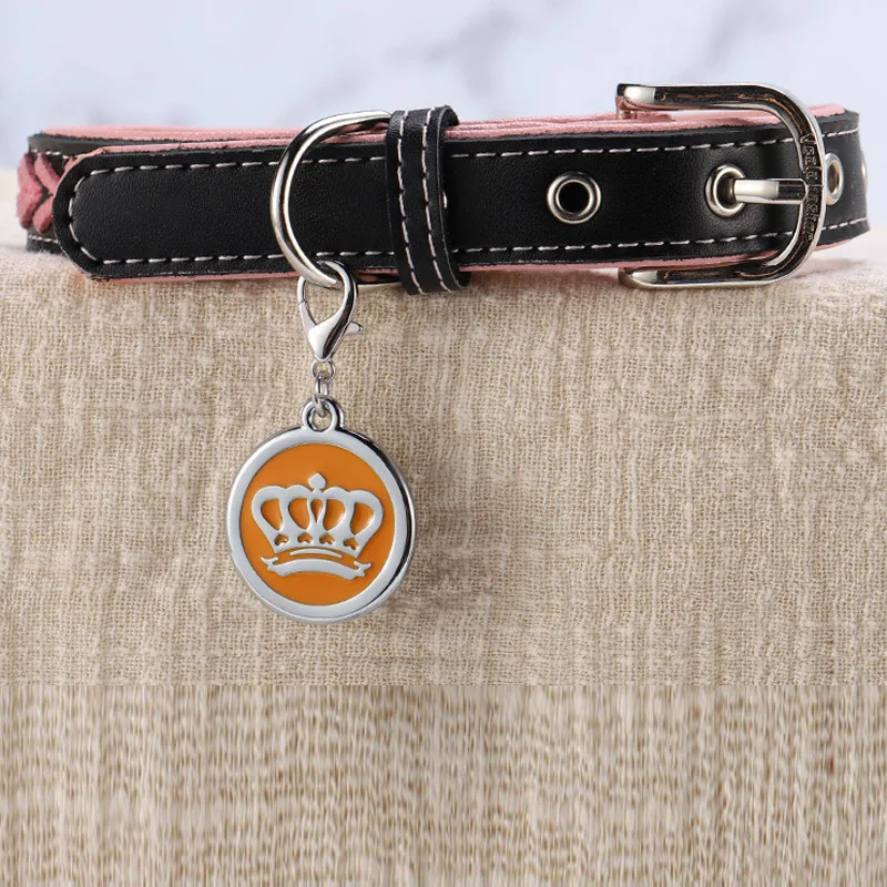 

New Cute Pet Collars 25mm Crown Charm Puppy Dog Pendant Collar Cat Necklace Supply 6pcs x