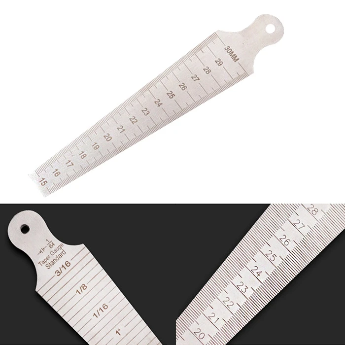 

15-30mm Stainless Steel Taper Feeler Gauge Depth Gap Hole Inspection Ruler