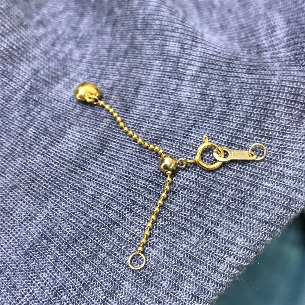 

1PCS Real Pure Solid 18K Gold 5mm Extended Chain Adjustable Bead Circular Spring Buckle DIY Necklace Bracelet Clasps Making