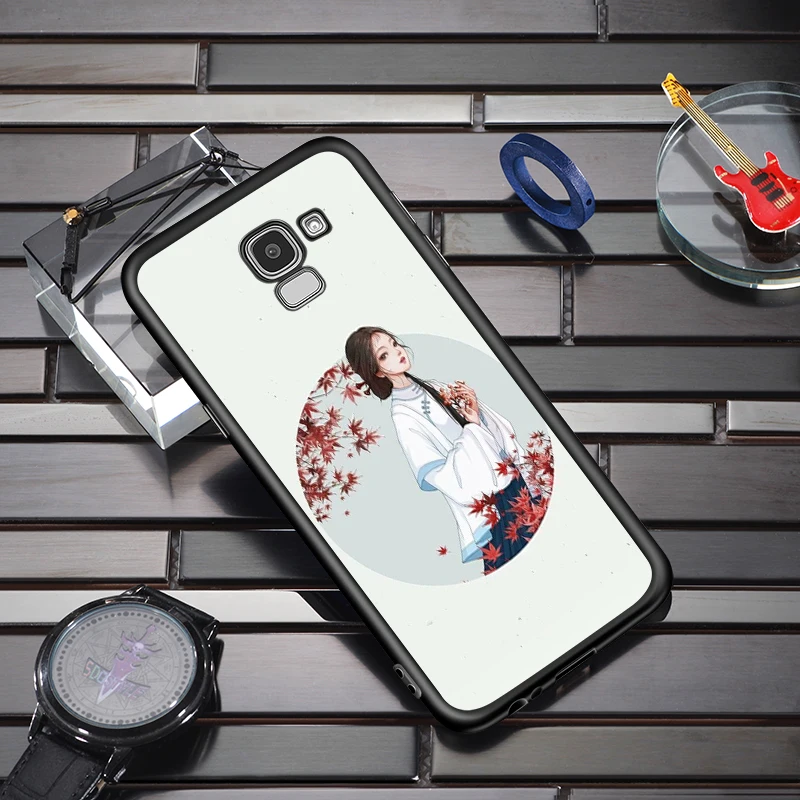 Beauty of Chinese ink painting for Samsung Galaxy j8 j7 j6 j5 j4 j3 j2 Core Prime Star Duo Plus 2018 2017 2016 Black Phone Case