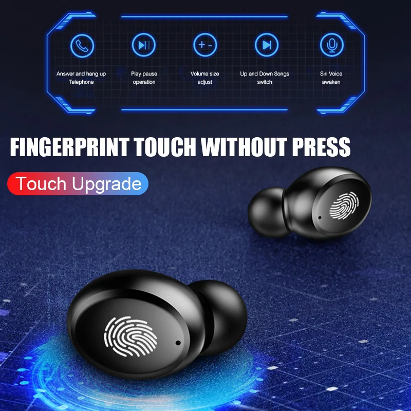 Беспроводные миниатюрные наушники TWS с поддержкой Bluetooth 5 0 и влагозащитой IPX7 4000 мА