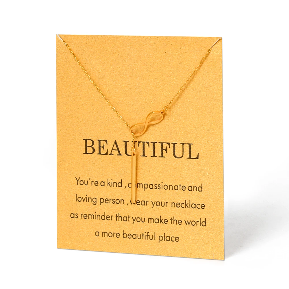 Wish Card модное ожерелье из нержавеющей стали для женщин счастливый номер 8 вечерние свадебное ожерелье ювелирные изделия подарок для девочек CN270