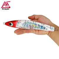 as pencil 65g120g lure fishing gt tuna swim trolling stickbait topwater wooden artificial floating long casting wobblers