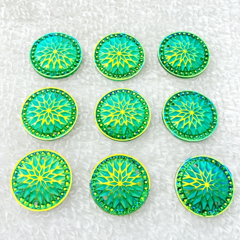 Оптовая продажа 200 шт. 20 мм круглые стразы из смолы в виде снежинок аппликация с
