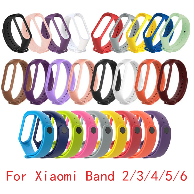 Силиконовый сменный ремешок для Xiaomi Mi Band 6 5 4 3 2 мягкий браслет на запястье Miband
