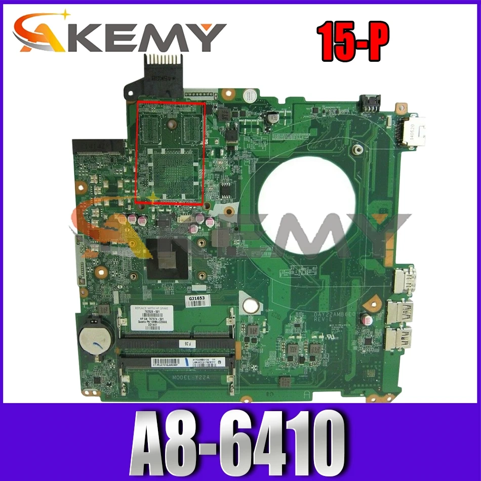 

Материнская плата для ноутбука HP 15-P DAY22AMB6E0 762526-501 AM6410 DDR3, материнская плата, полный тест, 100% работа