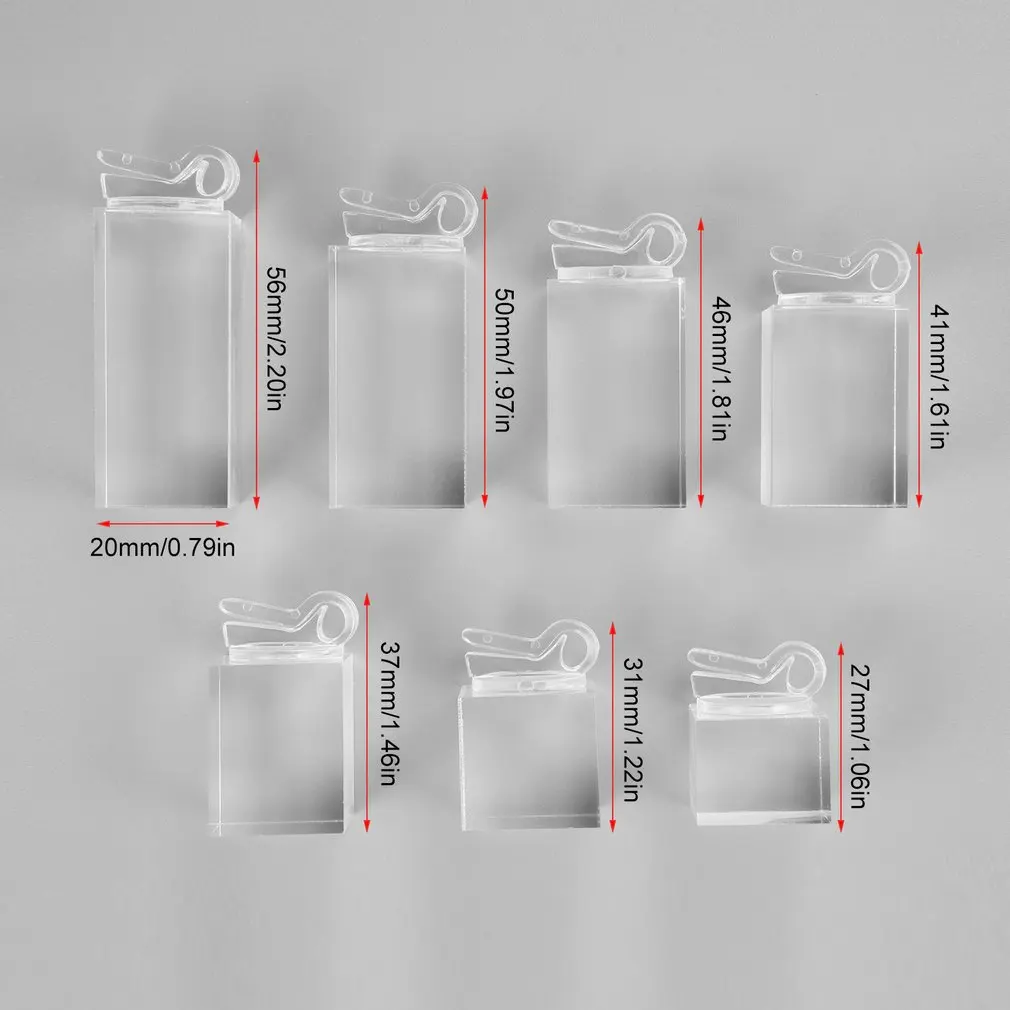 7pcs/pack Clear Square Bottom Plexiglass Storage Organizer Rings Display Stand Holder Jewelry Showcase | Украшения и аксессуары