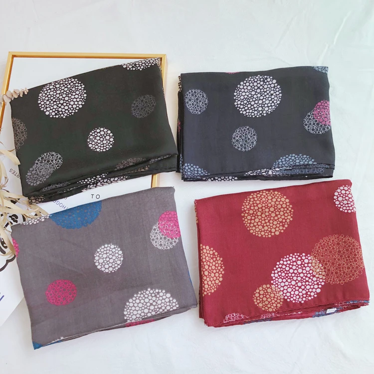 Шарф женский хлопковый в горошек осень 2019 |