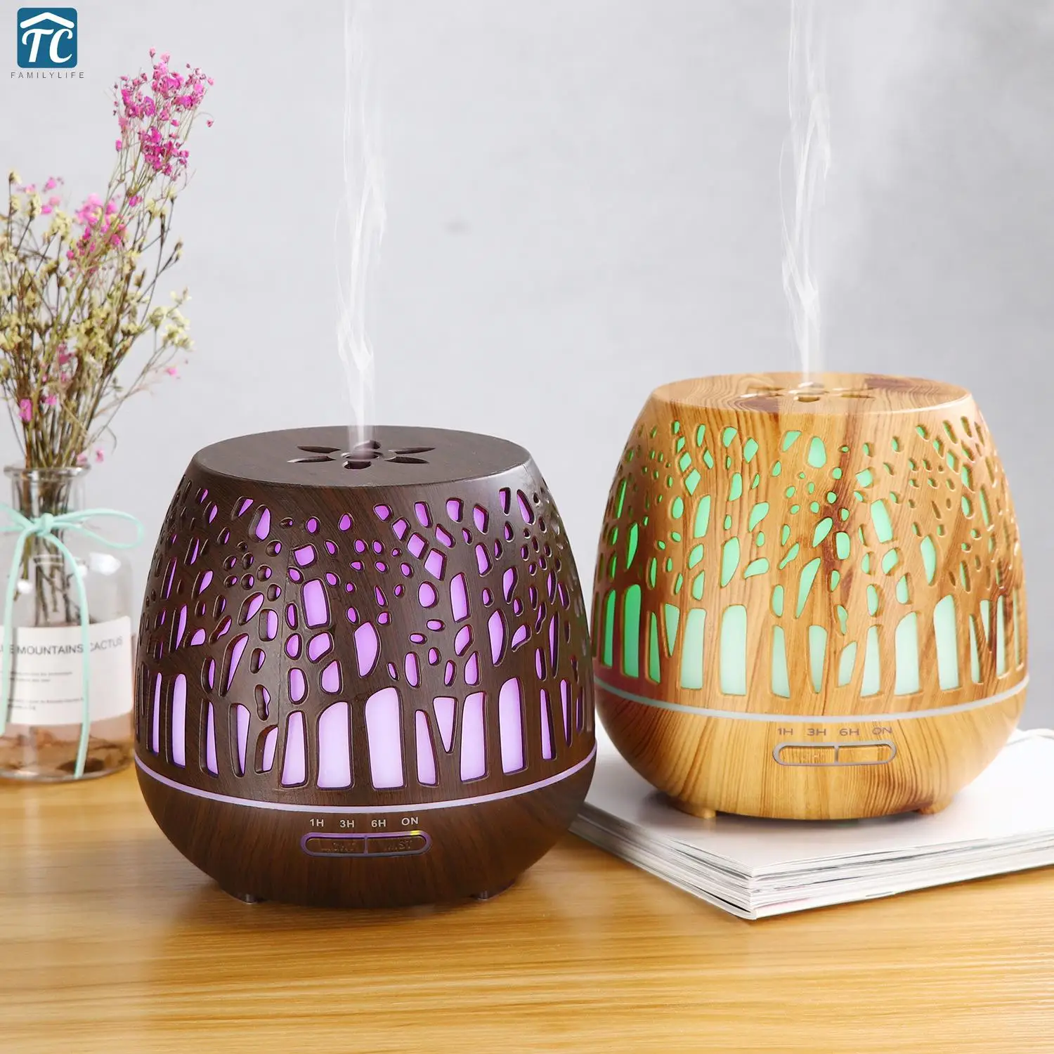 

400ML Humidifier Aroma Diffuser Cool Mist Maker Air Humidifier Purifier Ultrasonic Dazzle Light 7 Color Essential Oil Diffuser