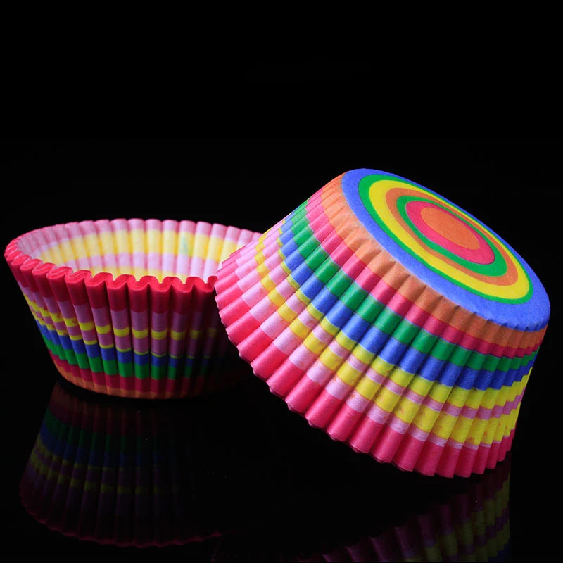 100pcs One set A5 100 шт./компл. торт Топпер DIY Бумажные Формочки для кекса День Рождения вечерние свадебные Семейные сборные изготовление кексов принадлежности для украшения торта инструменты - Цвет: 100pcs One set A5