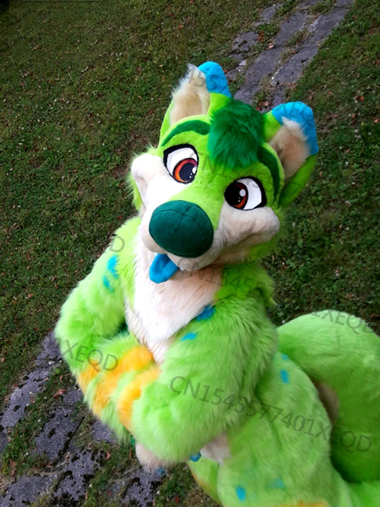 Средние и длинные меховые универсальные костюмы Хаски для Хэллоуина прогулок