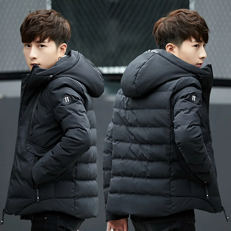 

Cotton padded men's coat winter Korean version thickened warm cotton padded jacket fashion youth short hooded down cotton padded