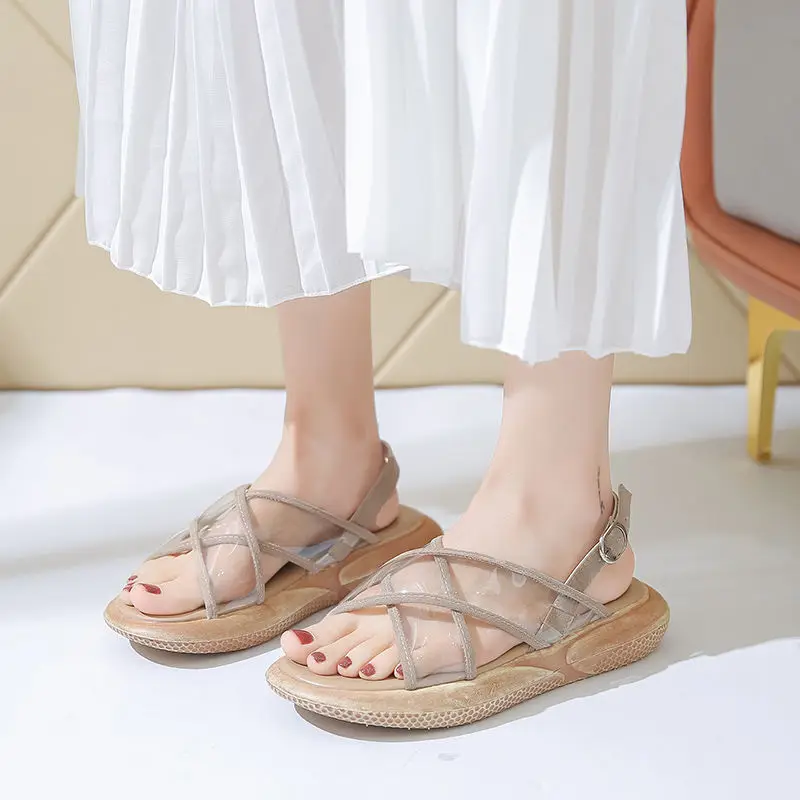 Сандалии женские в классическом стиле босоножки римском на плоской подошве