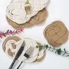 Круглая хлопковая веревка, тканая Нескользящая кухонная подставка в скандинавском стиле, изоляционная подставка для посуды, коврик для журнального столика, домашний декор 51007