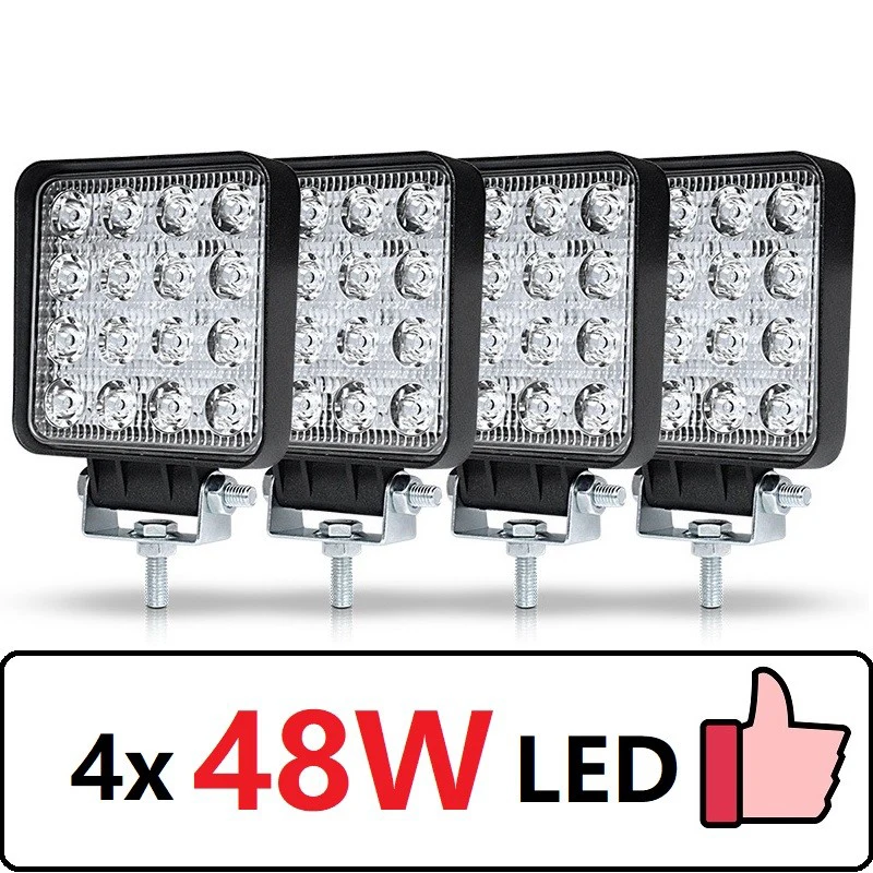 

4pcs Car LED Bar Worklight 48W Offroad Work Light 9V Light Interior LED 4x4 Tractor Headlight Spotlight for Truck Accessories