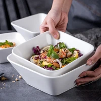 white square large ceramic mixing bowls household salad fruit dish noodle soup dessert cereal bowl kitchen tableware salad bowl