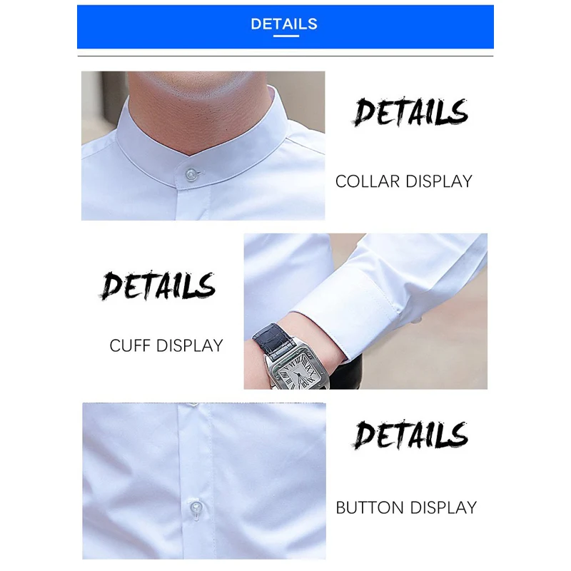 browon brand 2021 new men shirts business long sleeve stand collar cotton male shirt slim fit popular designs mens fahion free global shipping