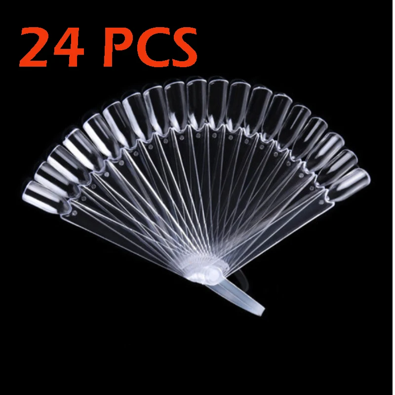 24PCS-Transparent 12 В/24 В/32/50 шт. палочки накладные ногти пластина лак для ногтей Цвет пластина демонстрационная доска начинающих практиковать Sketchpad Дисплей стенд - Цвет: 24PCS-Transparent