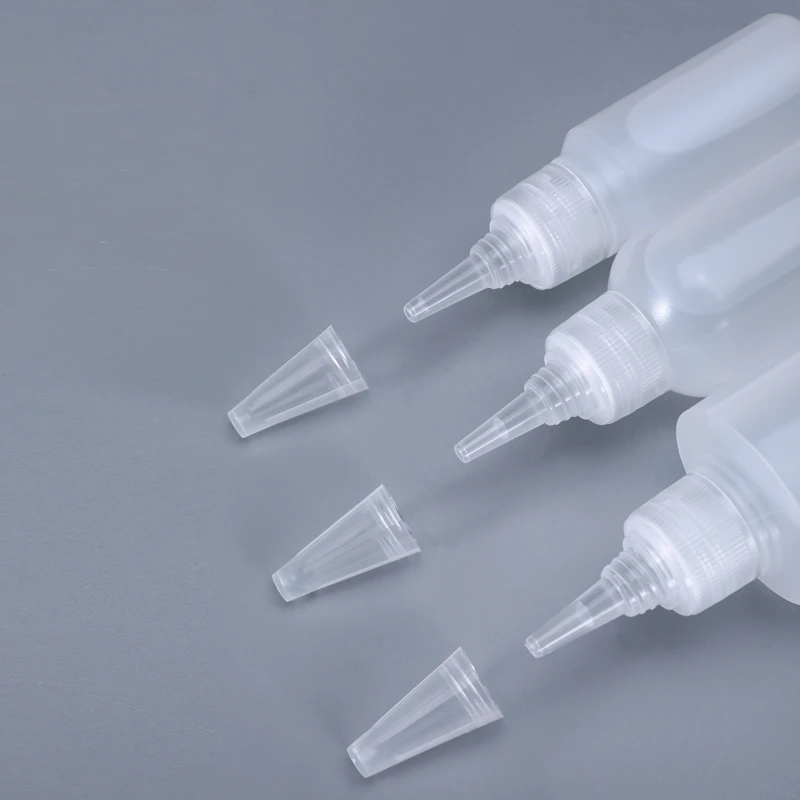 10 шт./лот мл/20ML30ML/50 мл Пустые PE пластиковые бутылки для клея с винтовыми крышками