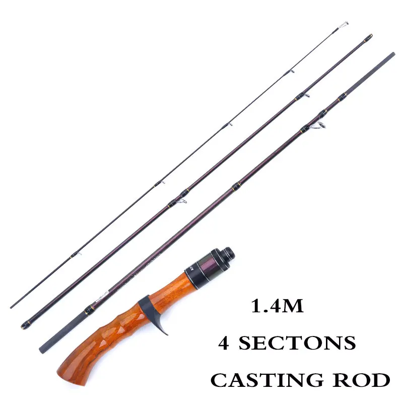 1.4M 4 SEC CAST ROD Lurekiller японский Fuji Portalbe форель стержень 1,4 м деревянная ручка твердый карбоновый наконечник UL Спиннинг/литье стержень - Цвет: 1.4M 4 SEC CAST ROD
