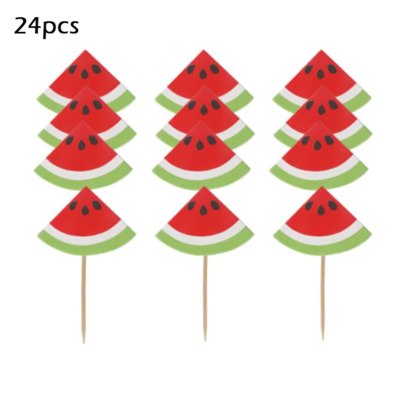 Набор одноразовой посуды из тропической соломы с фруктами клубника