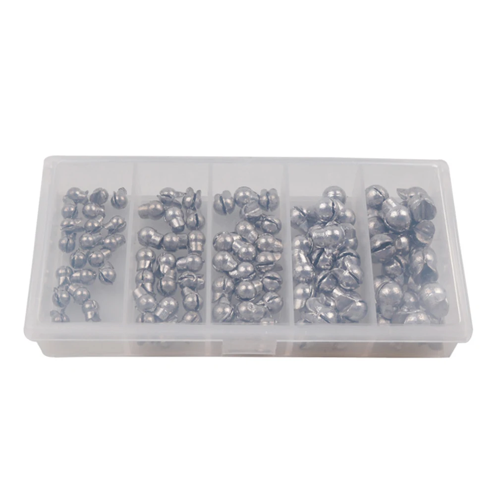 

100pcs Open Bite Bare Fishing-clip Drop Biting Plumb Bob Fishing Tackles 0.5g 0.8g 1g 1.5g and 2g Biting Round Plumb Bob