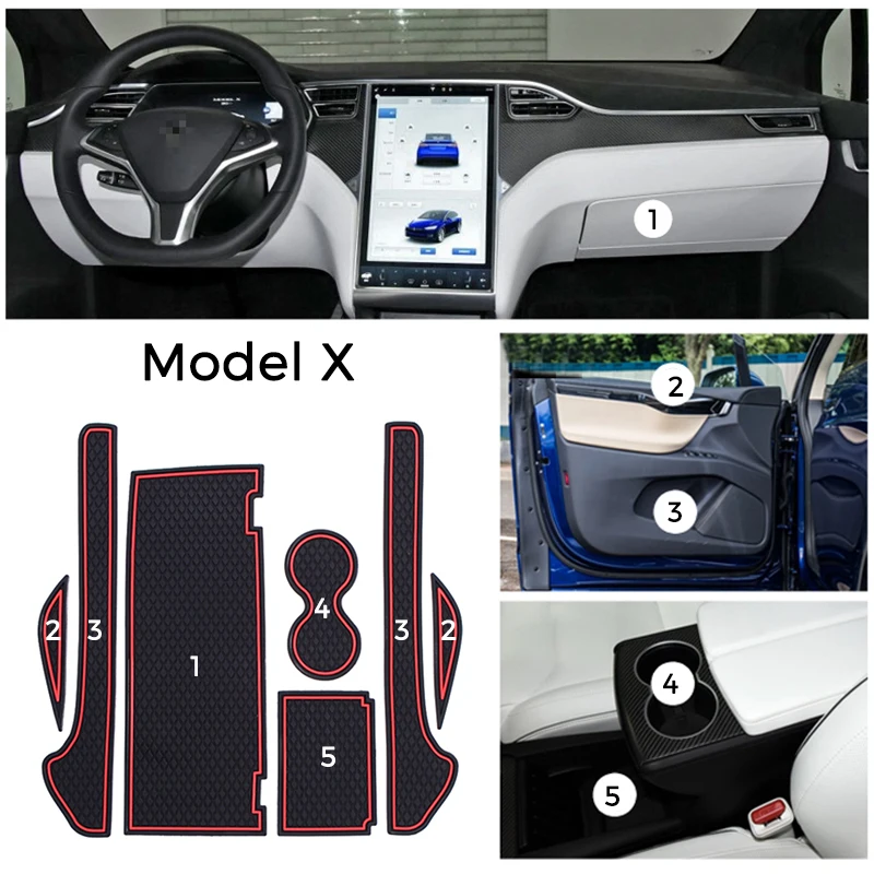 

Коврик для дверей салона автомобиля Tesla Model X, 2 цвета, 7 шт.
