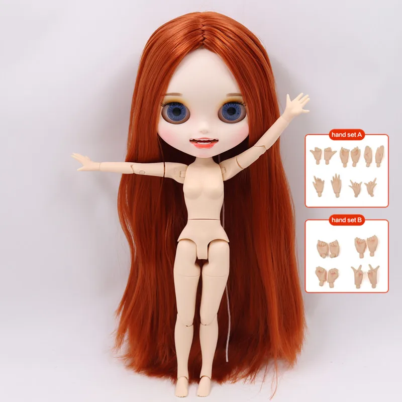 Nude doll ICY Blyth кукла на заказ с руками Набор для тела Новая Улыбка Рот матовое лицо 1/6 игрушки BJD DIY модные куклы подарок для девочки специальное предложение - Цвет: Nude doll