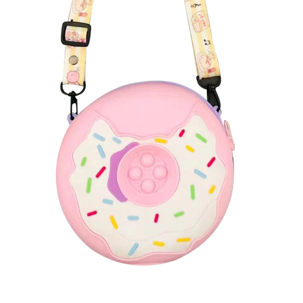 

Детские Мультяшные Пузырьковые сумки через плечо с круглым пончиком, модные сумки для шоппинга с декомпрессионной игрушкой для девочек с а...