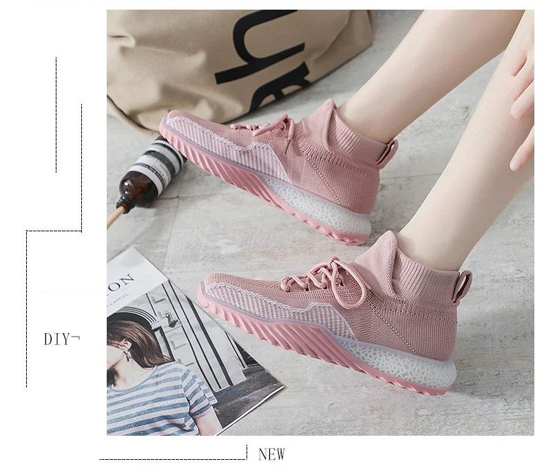 BIMUDUIYU; осенние кроссовки; женская сетчатая обувь на плоской подошве; женская повседневная обувь из эластичной ткани на платформе со шнуровкой; дышащие женские кроссовки