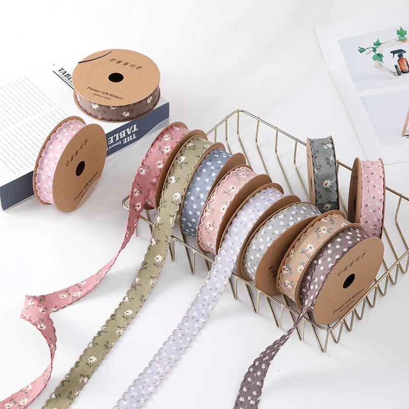 8 ярдов рулон зубчатой ткани летняя Цветочная лента цветочная упаковка украшение