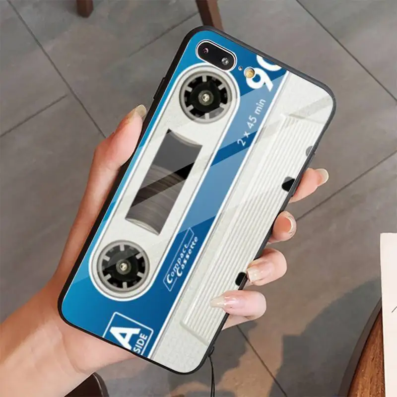 

RETRO CLASSIC CASSETTE Phone Case Tempered glass For iphone 5C 6 6S 7 8 plus X XS XR 11 PRO MAX