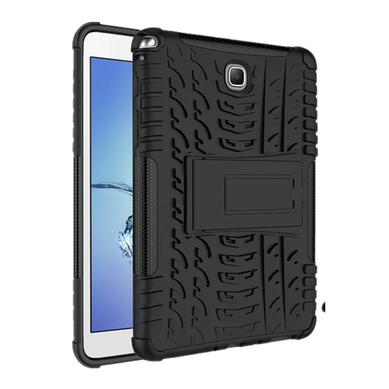 Силиконовый+ PC гибридная армированная стойка крышка для samsung Galaxy Tab A 8,0 дюймов чехол для планшета samsung SM-T350 SM-T355 P350 P355 - Цвет: Black