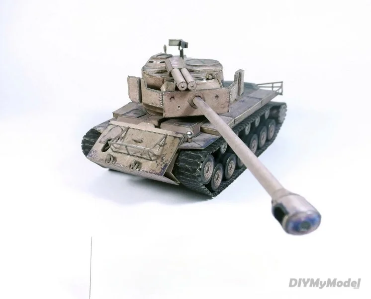 DIYMyModeI-rompecabezas de juguete hechos a mano para ni&ntilde;os, rompecabezas de juguete, accesorios de pel&iacute;cula, t-26-e4 Us, tanque medio, manualidades, manualidades, DIY, RU(Origin)-4