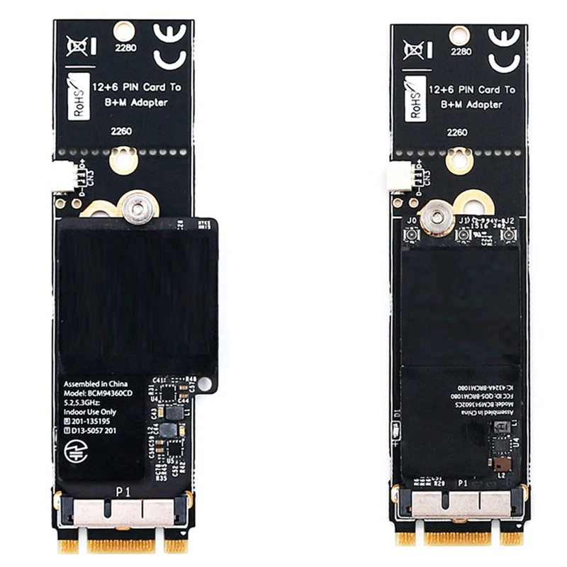 Pcie Bt2 12+6 Pin Bluetooth Wifi Wireless Card Module To M.2 Ngff Key B+M Adapter For Mac Os Bcm94360Cd Bcm94360Cs2 Bcm943224 |