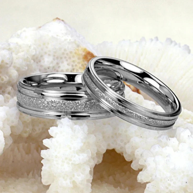 Мужские и женские кольца BONISKISS из нержавеющей стали обручальные с матовой