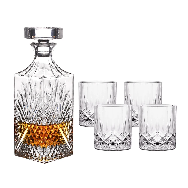 Creative Modern Crystal Glass Luxury Whiskey Glass Bottle Simple Birthday Gift Set Design Barek Na Alkohol Bar Wine Set Ec50jj