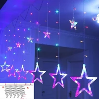 christmas lights colorful star lamp led string lights decoration for home indoor wedding party led curtain lights holiday decor