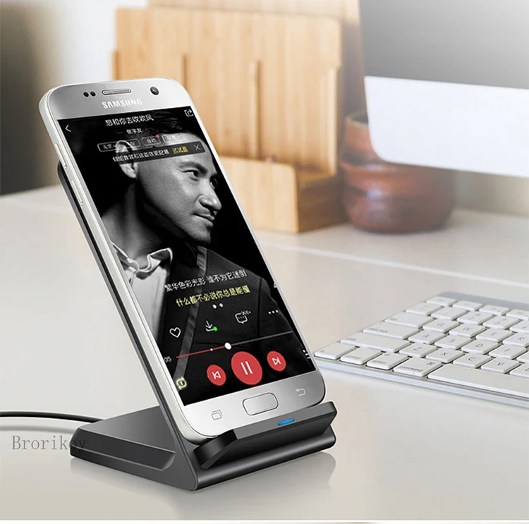 Беспроводное зарядное устройство для samsung S6 S7 Edge S8 S9 Plus Note 5 8 быстрая зарядная док-станция настольная подставка для iPhone X 8 QI Беспроводное зарядное устройство s