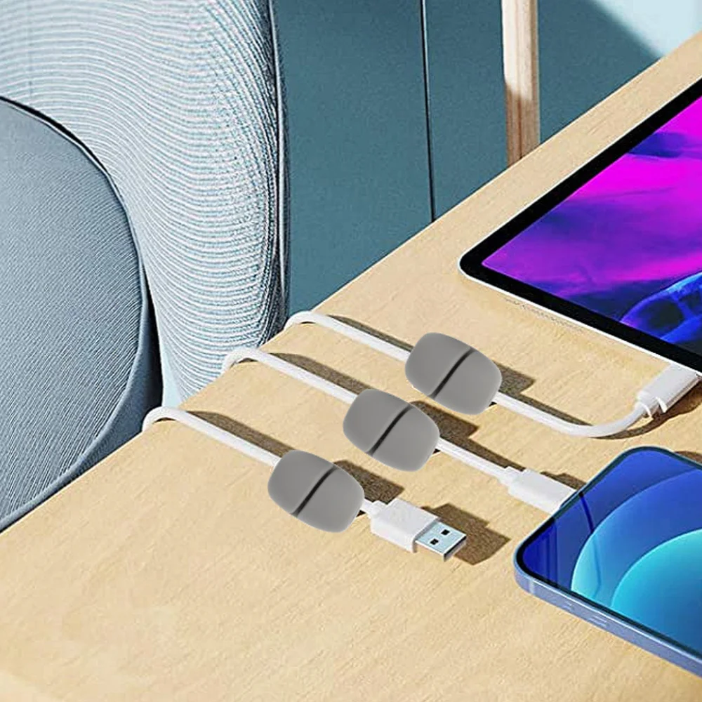 

6Pcs Silicone Cable Holder Adhesive Cable Clips Practical Cable Organizer