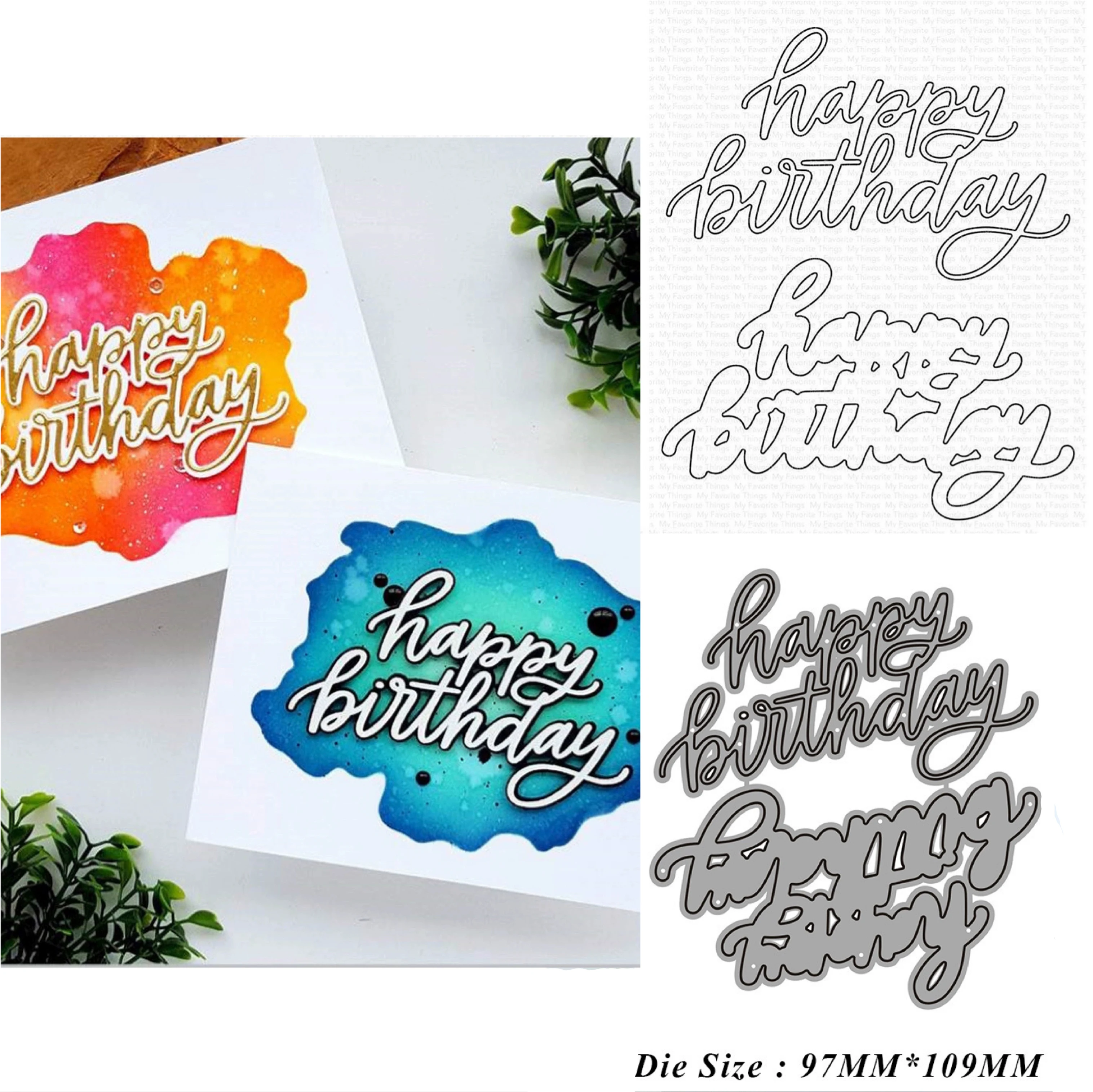 

Happy Brithday Metal cutting dies scrapbook template DIY photo album card decoration embossing folder tool cut die