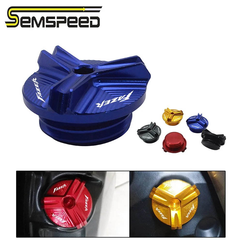 With logo CNC Auminum oil Filler Engine Dain Plug Cover For Yamaha FZ1/FAZER FZ6 FZ6R FZ8 FAZER 2006-2015 2007 2008 2010 2011
