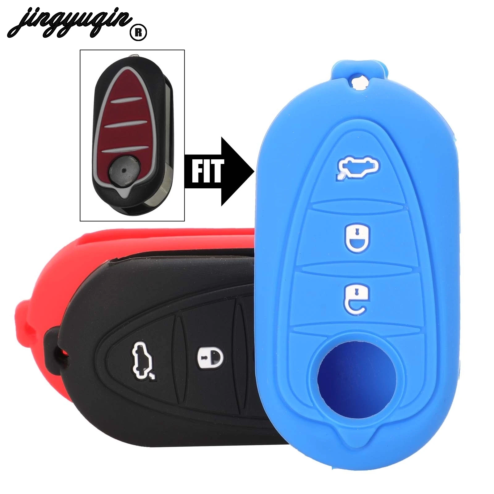 

Silicone Case Key Cover Fob Fit For Alfa Romeo Mito Giulietta 159 GTA Car Remote Key Case For Car Rubber Jacket Bag 500