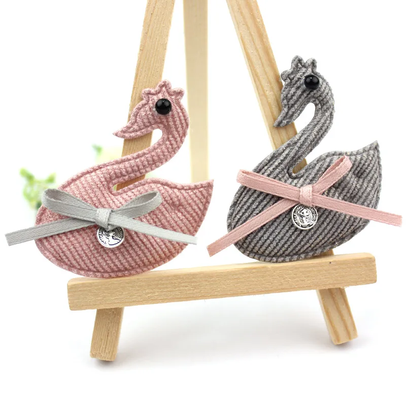 12 шт. детская шпилька ручной работы с аппликацией в виде головы лебедя медведя и