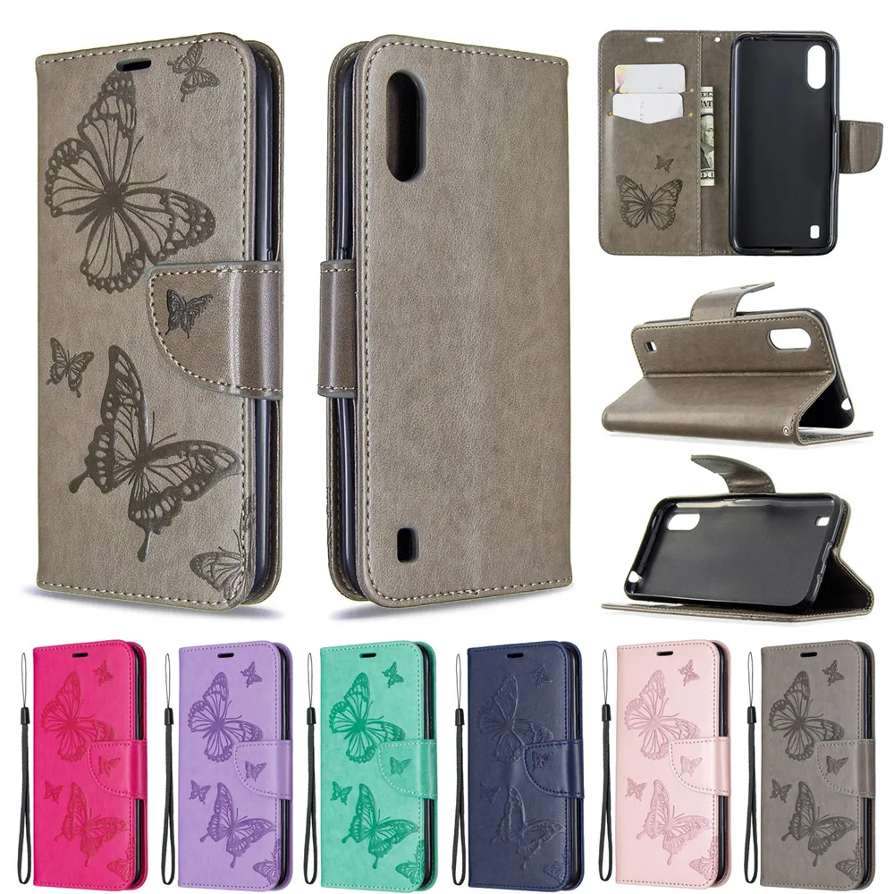 

Phone Case sFor Samsung Galaxy A01 A21 A51 A71 Case For Galaxy A01 Case Cute Butterfly Flip Leather Magnetic Wallet Cover Capa