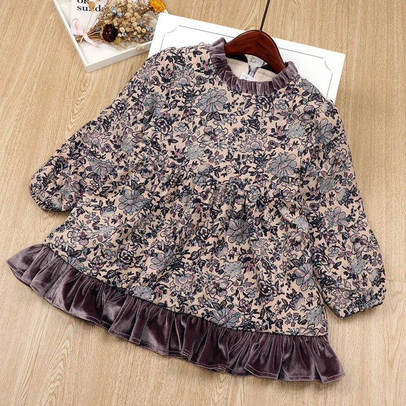 Jargazol платье для маленьких девочек зимний флисовый Детский костюм Vestidos с