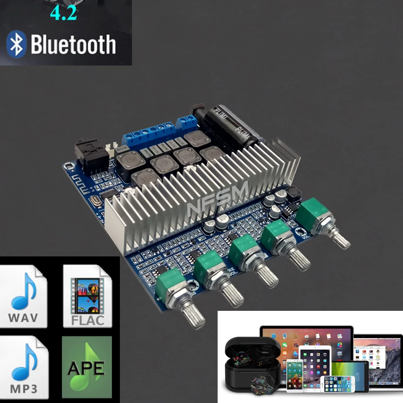 Плата усилителя мощности KYYSLB DC11 24V 100 Вт + 50 * 2 TPA3116 Bluetooth 4 супер сабвуфер 1 плата