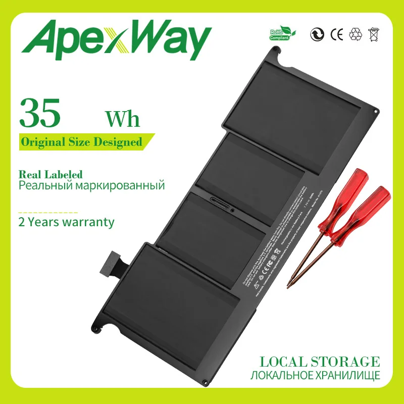 Аккумулятор Apexway 7 3 В 35 Вт/ч для MacBook Air 11 дюймов A1375 A1370 (только в конце версии 2010)