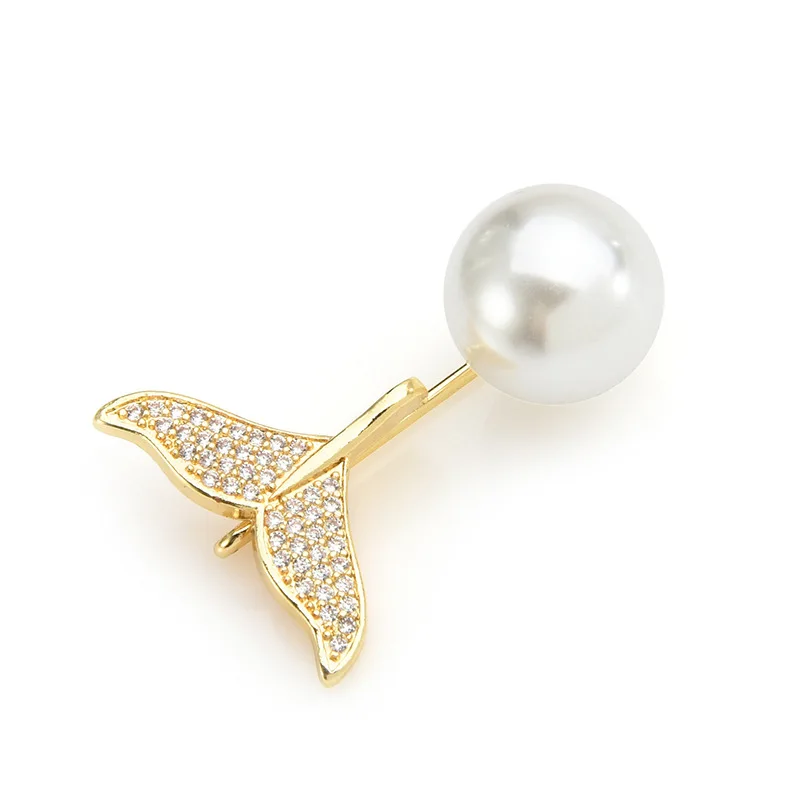Анти блики хвост дельфина жемчуг Простой брошь с застежкой дикий темная Пряжка