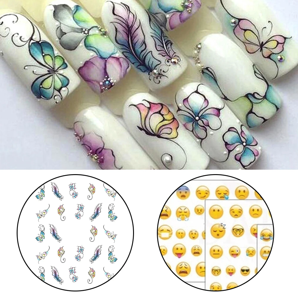 1 шт. Цветочные слайдер Водные Наклейки переводная наклейка для нейл арта